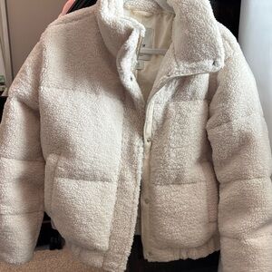 Abercrombie & Fitch Cream Teddy Jacket